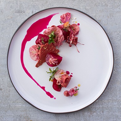 Dish plated by a professional with the Caractere Collection