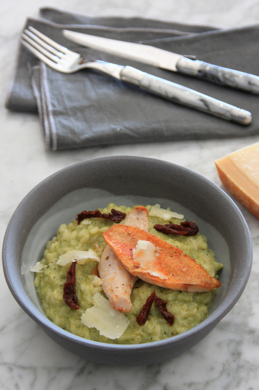 Risotto with Pesto and Red Mullet